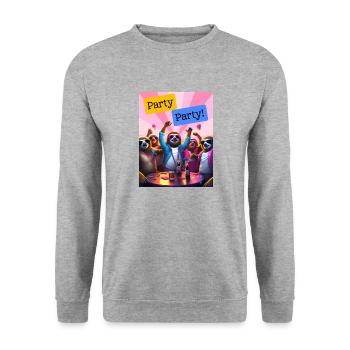Party Party - Unisex Pullover - Weißgrau meliert - Vorne - Alina (178cm) & Michal (187cm)