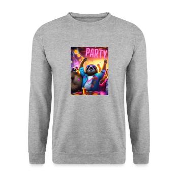 Party - Unisex Pullover - Weißgrau meliert - Vorne - Alina (178cm) & Michal (187cm)