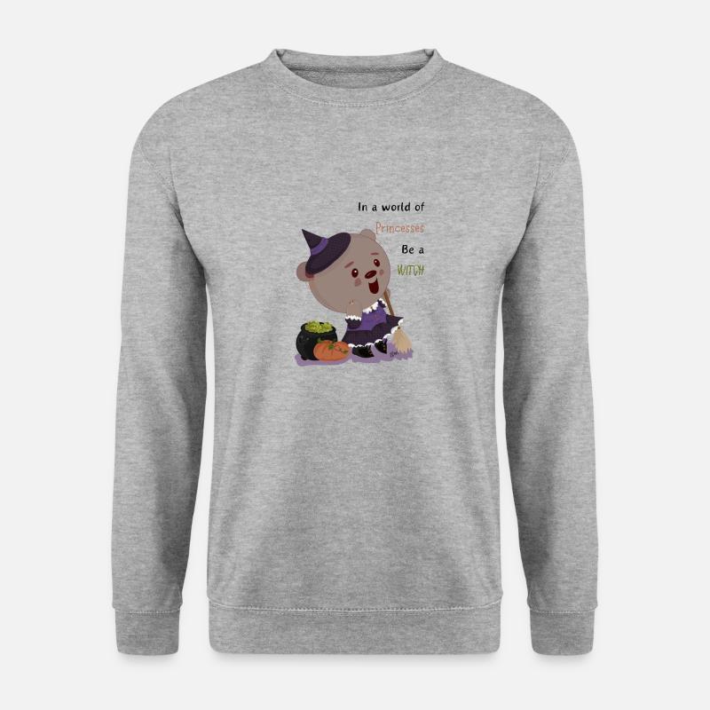 Lehnen Sie sich an den Hexen-Woo - Unisex Pullover - Weißgrau meliert