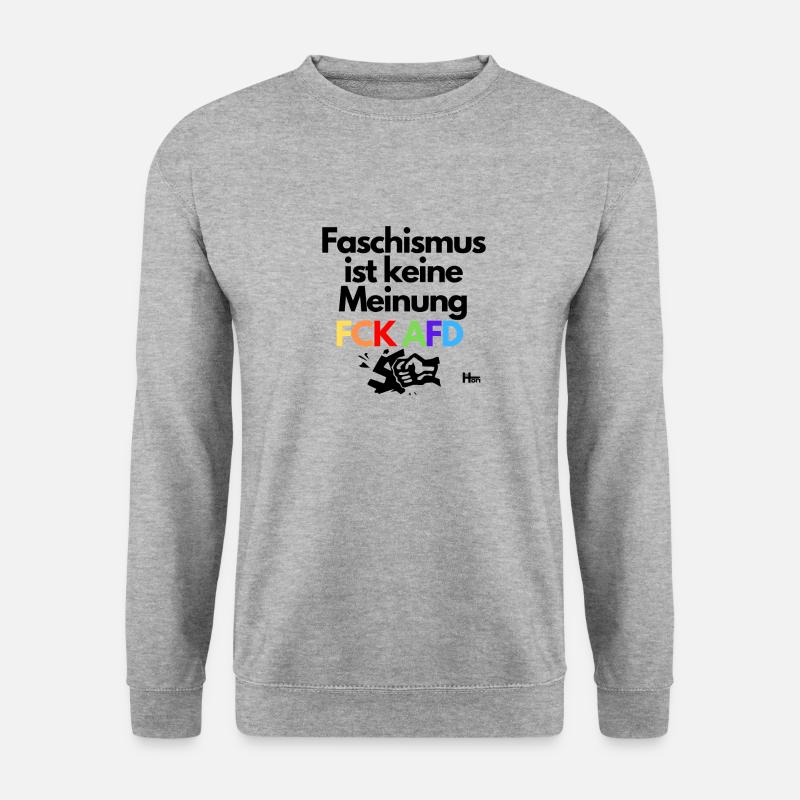 Faschismus ist keine Meinung - Unisex Pullover - Weißgrau meliert
