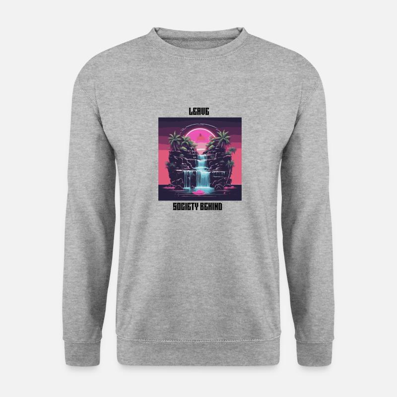 Leave Society Behind - Unisex Pullover - Weißgrau meliert