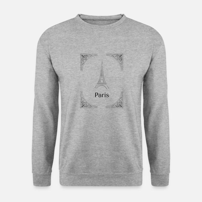 Paris - Unisex Pullover - Weißgrau meliert