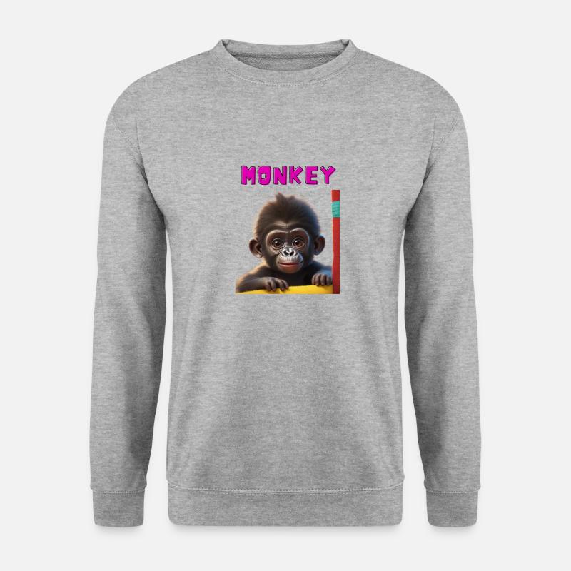 Monkey - Unisex Pullover - Weißgrau meliert