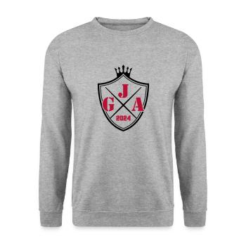 jga 2024 wappen - Unisex Pullover - Weißgrau meliert - Vorne - Alina (178cm) & Michal (187cm)