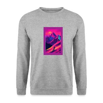 Berge - Unisex Pullover - Weißgrau meliert - Vorne - Alina (178cm) & Michal (187cm)