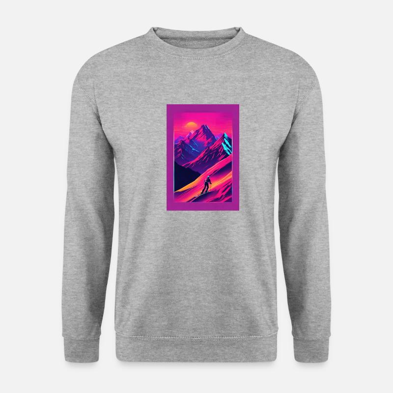 Berge - Unisex Pullover - Weißgrau meliert