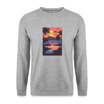 L’été dans le Sud - Sweat-shirt Unisexe - gris chiné - Devant - Alina (178cm) & Michal (187cm)