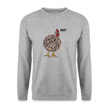 Pot Rattle Hen! - Unisex Sweatshirt - salt & pepper - Front - Alina (178cm) & Michal (187cm)