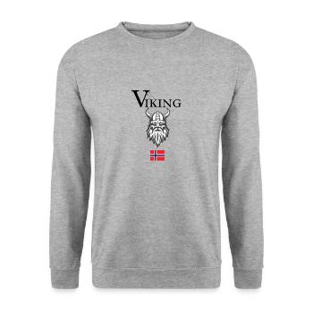 Viking Wikinger T-Shirt Norwegen - Unisex Pullover - Weißgrau meliert - Vorne - Alina (178cm) & Michal (187cm)