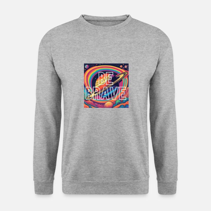 Saturn be Brave - Unisex Pullover - Weißgrau meliert
