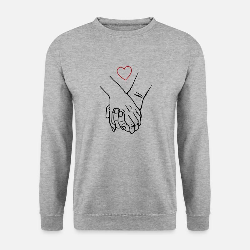 hände herzen - Unisex Pullover - Weißgrau meliert