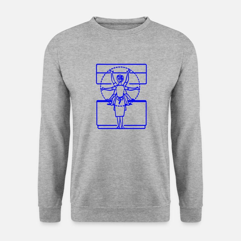 hausfrau - Unisex Pullover - Weißgrau meliert