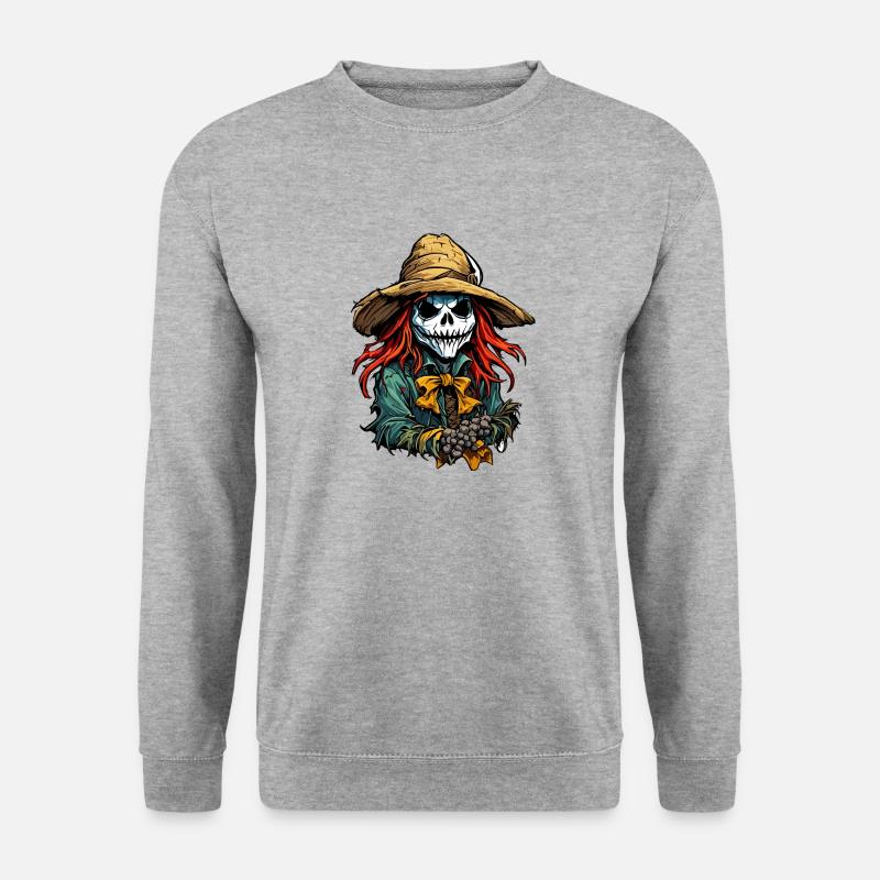 Vogelscheuche / Erntehelfer / Maisfeld / Feld - Unisex Pullover - Weißgrau meliert