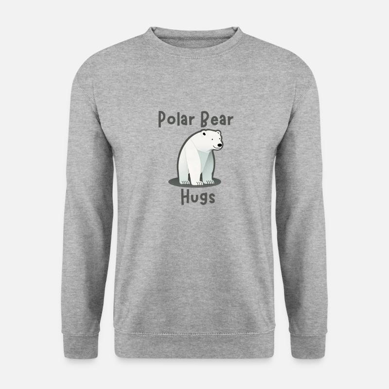 Polar Bear Hugs - Eisbär - Unisex Pullover - Weißgrau meliert