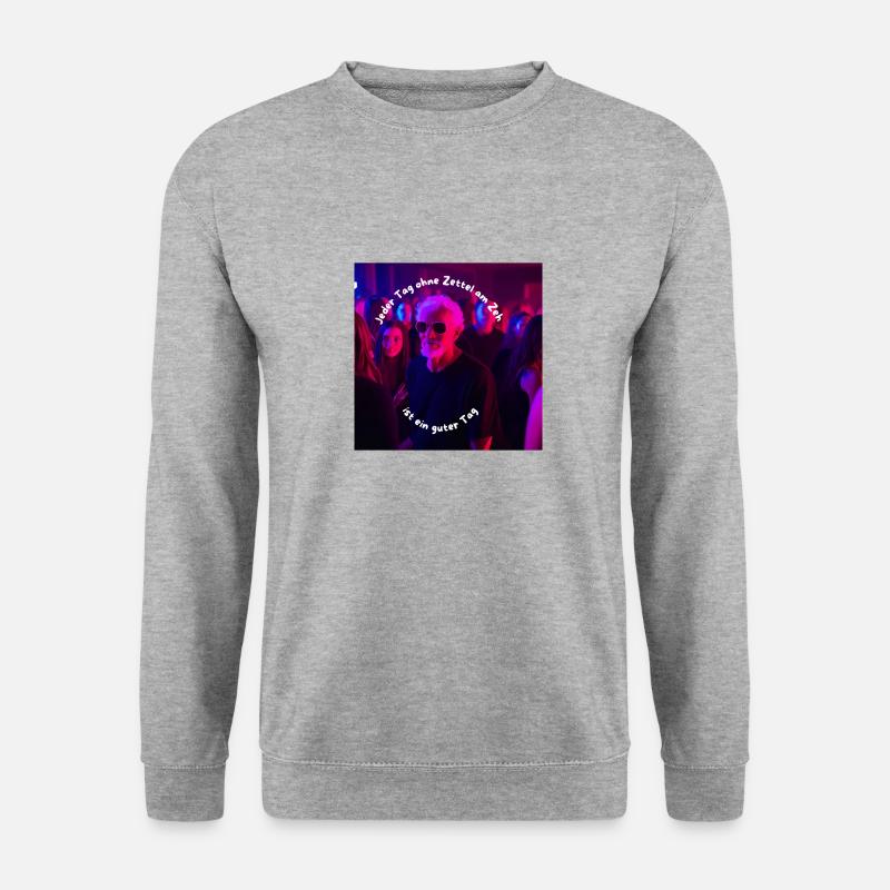 Zeit ist Kostbar - Unisex Pullover - Weißgrau meliert
