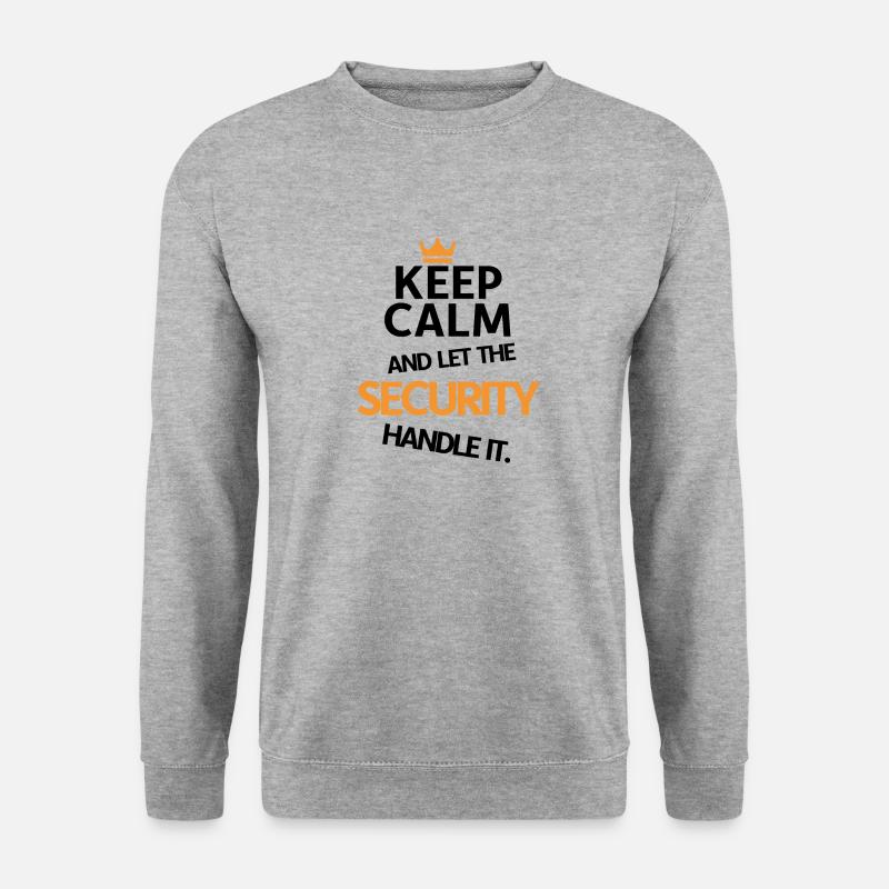 Keep Calm and let the Security - Unisex Pullover - Weißgrau meliert