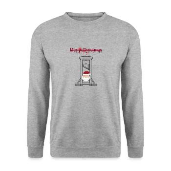 Merry Christmas - Unisex Pullover - Weißgrau meliert - Vorne - Alina (178cm) & Michal (187cm)
