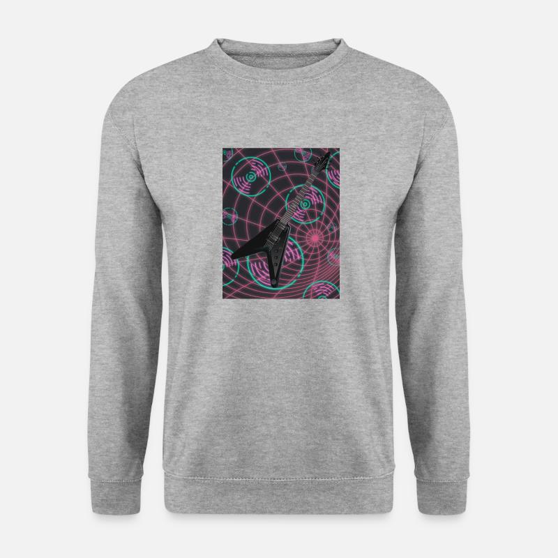 Gitarren - Unisex Pullover - Weißgrau meliert