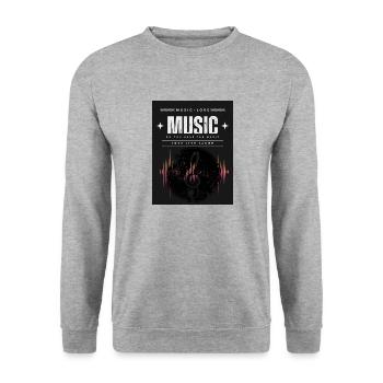 Musik 5 - Unisex Pullover - Weißgrau meliert - Vorne - Alina (178cm) & Michal (187cm)