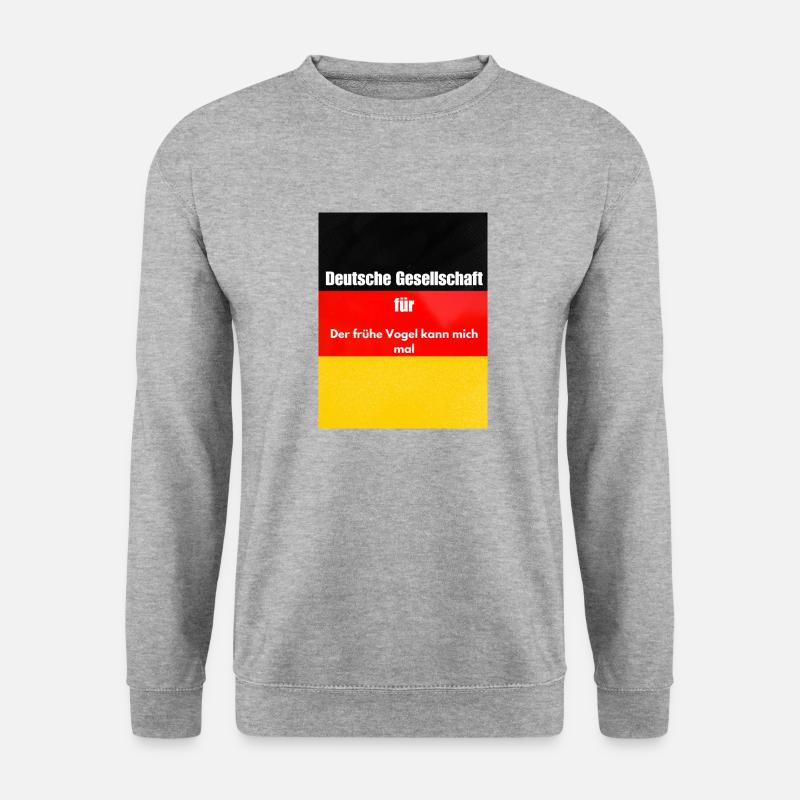 Der frühe Vogel - Unisex Pullover - Weißgrau meliert
