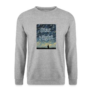 Star Night - Unisex Pullover - Weißgrau meliert - Vorne - Alina (178cm) & Michal (187cm)