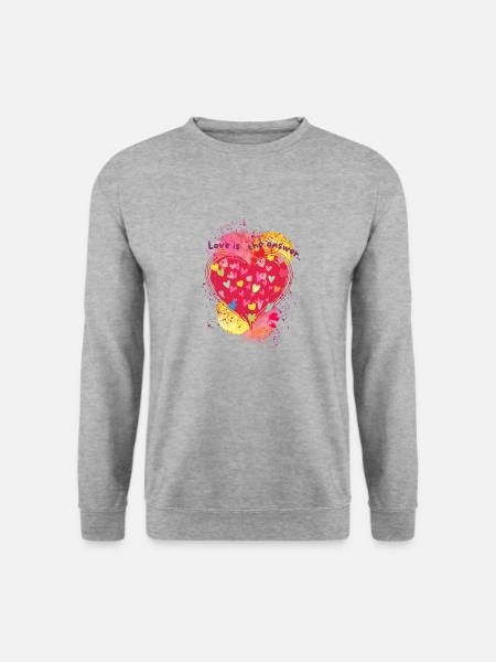 Love is the answer.. - Unisex Pullover - Weißgrau meliert