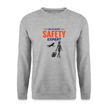 Flight Attendant Aviation Cabin Crew Air Hostess - Unisex Sweatshirt - salt & pepper - Front - Alina (178cm) & Michal (187cm)