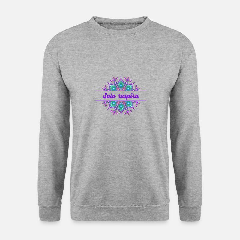 Just - Mandala - Unisex Pullover - Weißgrau meliert