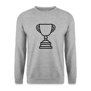 trophy - Unisex Sweatshirt - salt & pepper - Front - Alina (178cm) & Michal (187cm)