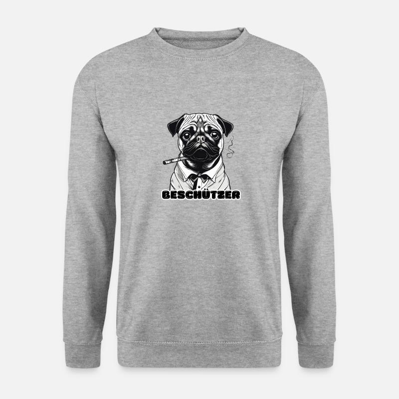Beschützer - Unisex Pullover - Weißgrau meliert