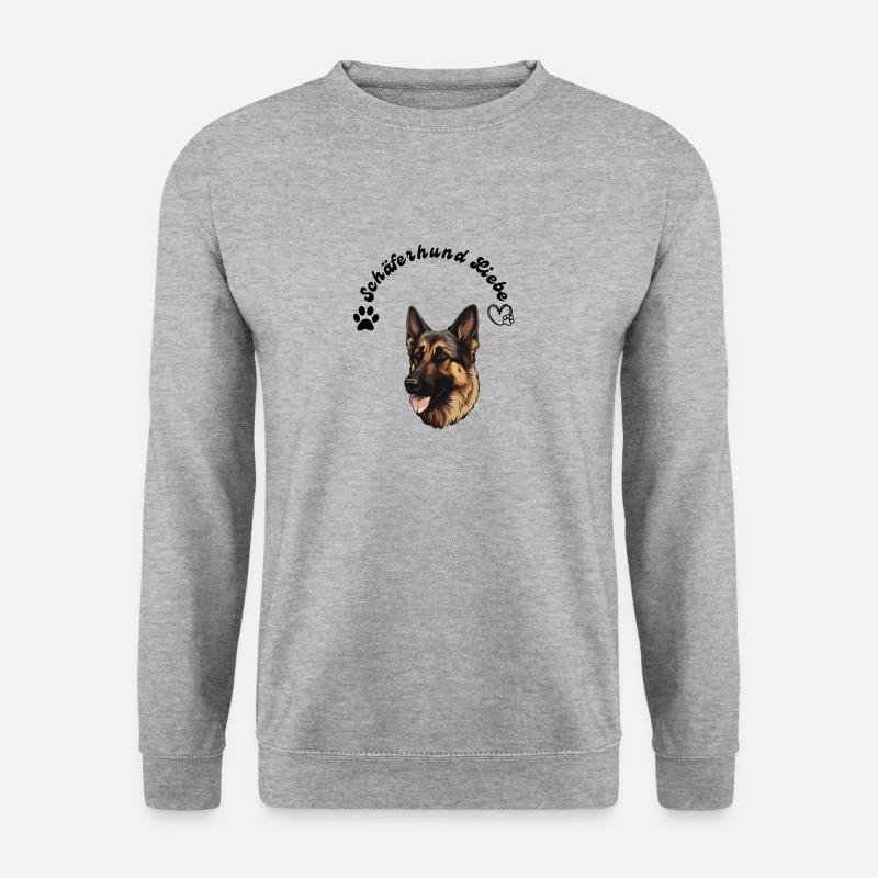 Schäferhund Liebe - Unisex Pullover - Weißgrau meliert