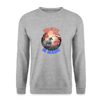 Unicorn3 - Unisex Sweatshirt - salt & pepper - Front - Alina (178cm) & Michal (187cm)
