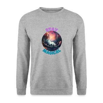 Unicorn2 - Unisex Sweatshirt - salt & pepper - Front - Alina (178cm) & Michal (187cm)