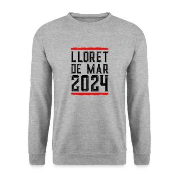 Lloret De Mar 2024 - Unisex Pullover - Weißgrau meliert - Vorne - Alina (178cm) & Michal (187cm)