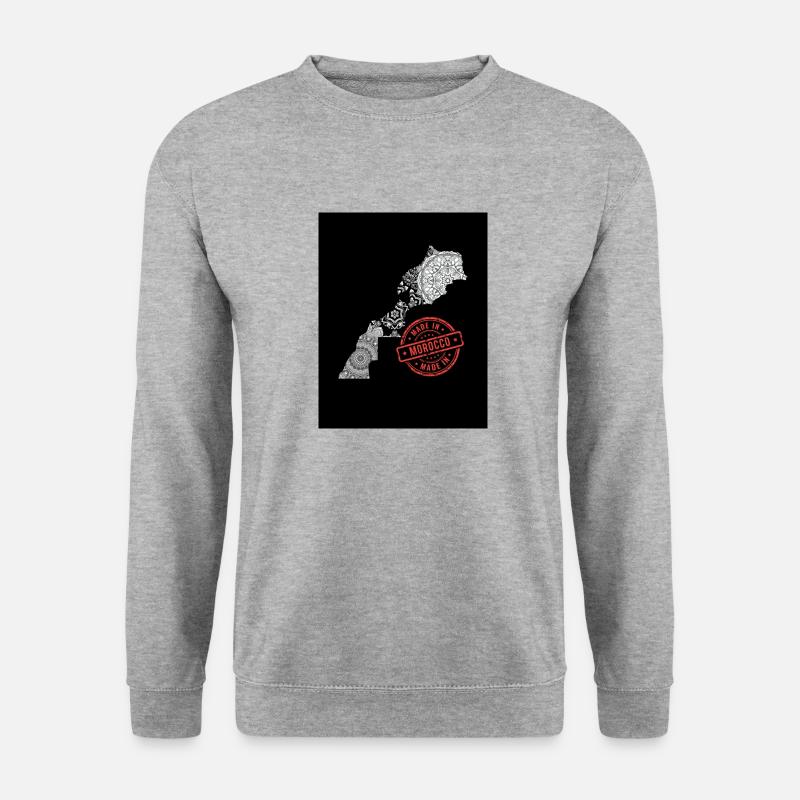 Marokko - Unisex Pullover - Weißgrau meliert