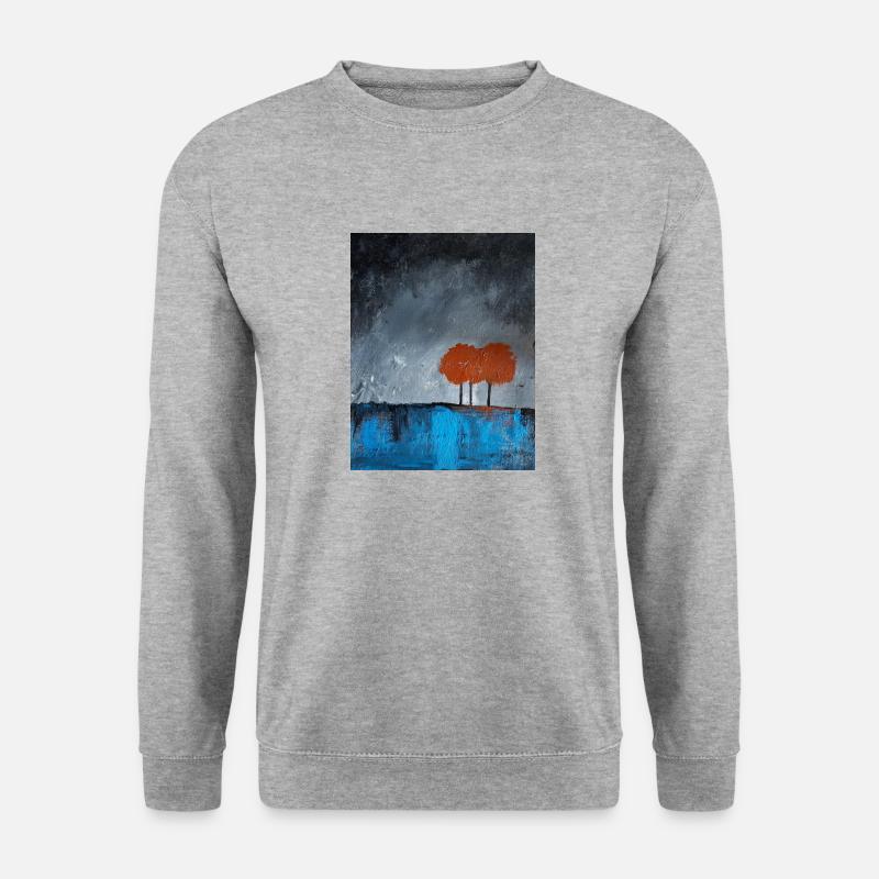 Red tree two - Unisex Pullover - Weißgrau meliert