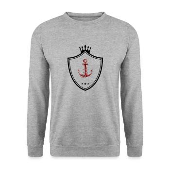 Ancre d’armoiries - Sweat-shirt Unisexe - gris chiné - Devant - Alina (178cm) & Michal (187cm)