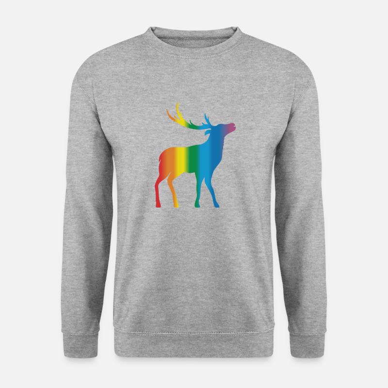 Hirsch - Unisex Pullover - Weißgrau meliert