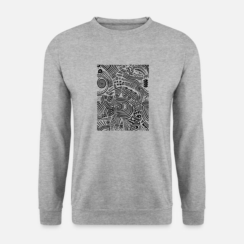 Grafik - Unisex Pullover - Weißgrau meliert