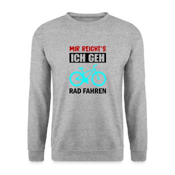 J’en ai assez du vélo - Sweat-shirt Unisexe - gris chiné - Devant - Alina (178cm) & Michal (187cm)