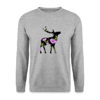 Deer - Unisex Sweatshirt - salt & pepper - Front - Alina (178cm) & Michal (187cm)