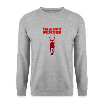 I'm a cat person - Unisex Sweatshirt - salt & pepper - Front - Alina (178cm) & Michal (187cm)