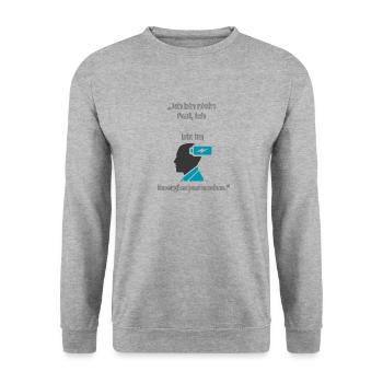 Energiesparmodus - Nicht Faul - Unisex Pullover - Weißgrau meliert - Vorne - Alina (178cm) & Michal (187cm)
