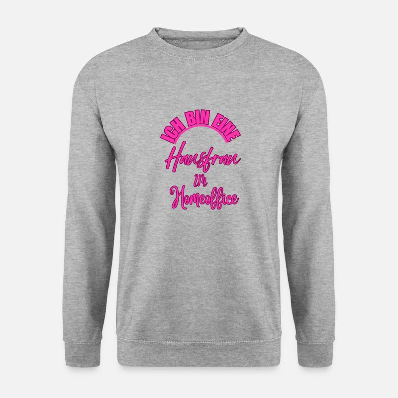 Hausfrau im Homeoffice - Unisex Pullover - Weißgrau meliert