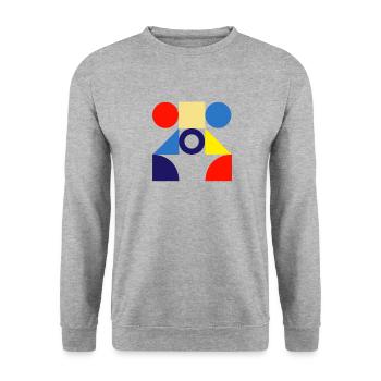« Conception de cercle de motif » - Sweat-shirt Unisexe - gris chiné - Devant - Alina (178cm) & Michal (187cm)