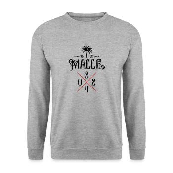 Malle 2024 Palme Mallorca - Unisex Pullover - Weißgrau meliert - Vorne - Alina (178cm) & Michal (187cm)