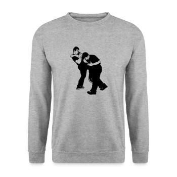 Krav Maga / Martial Arts / Self-Defense - Unisex Sweatshirt - salt & pepper - Front - Alina (178cm) & Michal (187cm)