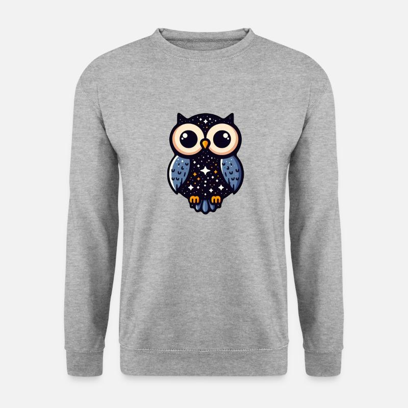 Sternennachteule Kunst - Unisex Pullover - Weißgrau meliert