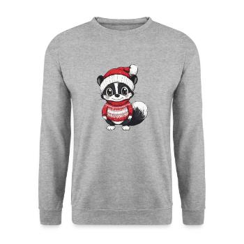 Noël Skunk - Sweat-shirt Unisexe - gris chiné - Devant - Alina (178cm) & Michal (187cm)