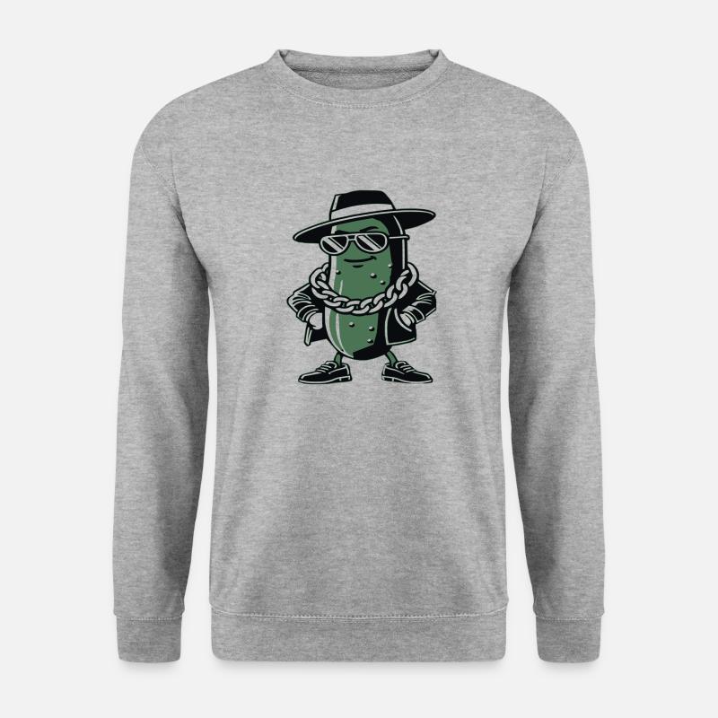 Gangster Gurke - Unisex Pullover - Weißgrau meliert